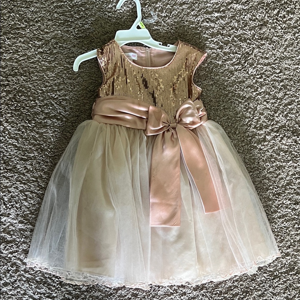 Bonnie Jean Rose Gold Sequin Dress